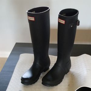 Womens Hunter Tall boots, Black, size US 7